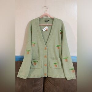 NWT Mandalorian Grogu Sweater Cardigan Size 4X